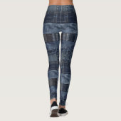 Leggings Indigo Denim Patchwork Seamless Motif (2) (Dos)