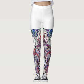 Leggings Indigo et blanc