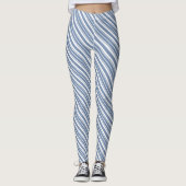 Leggings Indigo Motif rayé bleu et blanc à Customiser (Devant)