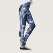 Leggings Indigo Patchwork : Texturé Checked Elegance (Droite)