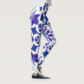 Leggings Indigo Portugais Azulejos Carreaux bleu et blanc (Droite)