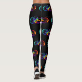 Leggings Infini vibrant avec papillon arc-en-ciel sur noir (Dos)