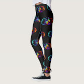 Leggings Infini vibrant avec papillon arc-en-ciel sur noir (Gauche)