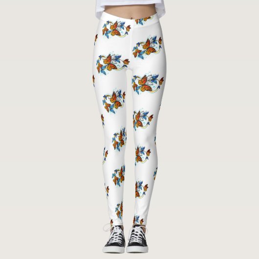 Leggings Infinité de papillons monarques (Devant)