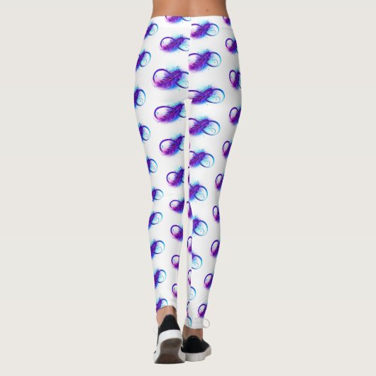 Leggings Infinity with purple feather (Dos)