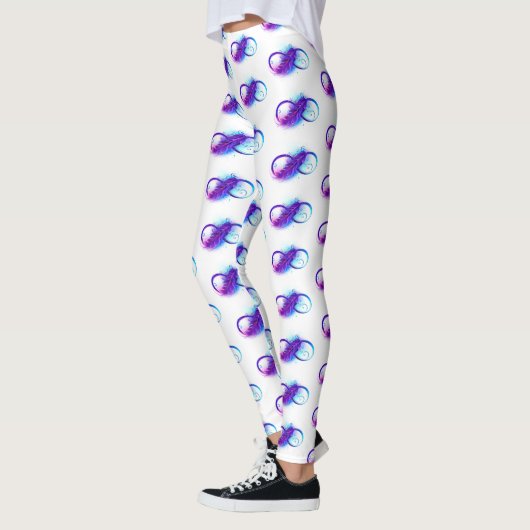 Leggings Infinity with purple feather (Gauche)