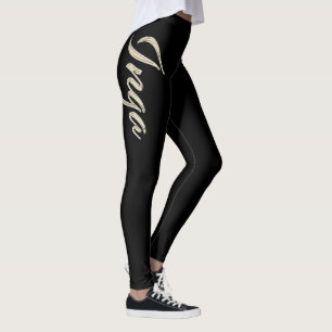 Leggings Inga or blanc écriture Hose