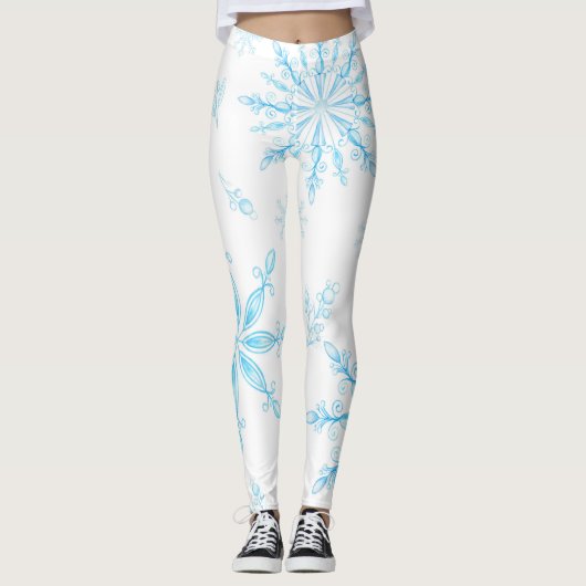 Leggings Inhabituel, délicat motif de flocon de neige (Devant)