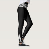 Leggings Initiale de monogramme, Lauriers, Clé grecque Aile (Droite)