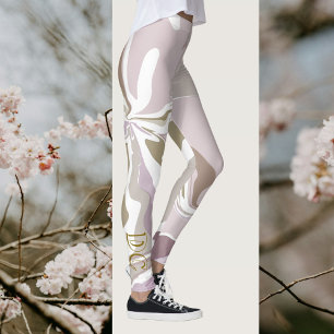 Leggings Initiales en marbre mignon rose rose rose rose ros