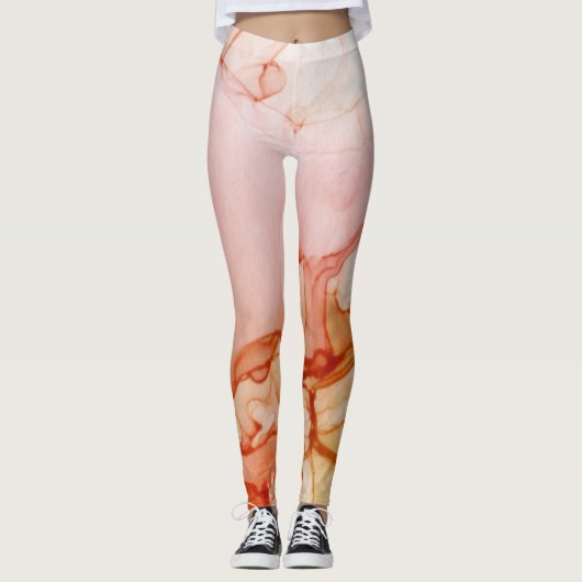 Leggings Ink Cloud Swirl Abstrait tendance Hot Caramel mode (Devant)