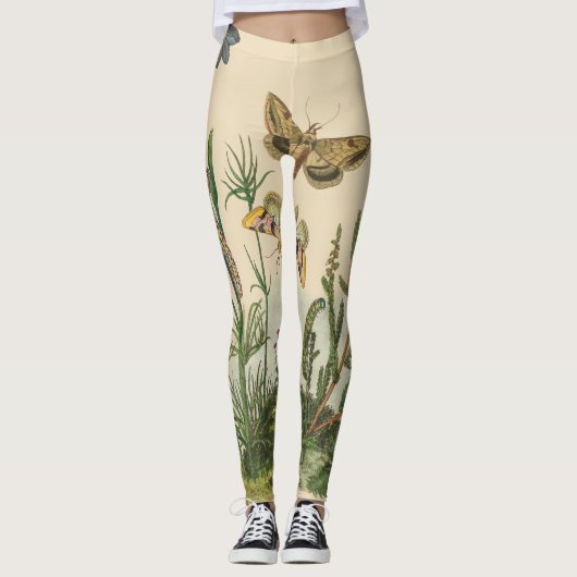Leggings Insectes vintages, Papillons, Caterpillar (Devant)