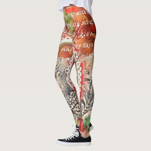Leggings Inséparables Heart Red Art Collage (Gauche)