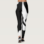 Leggings Into Deep : Abstrait noir & blanc (Dos)