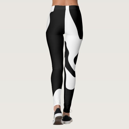 Leggings Into Deep : Abstrait noir & blanc (Dos)