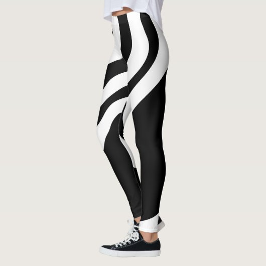 Leggings Into Deep : Abstrait noir & blanc (Gauche)