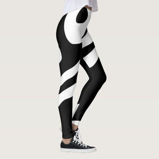 Leggings Into Deep : Abstrait noir & blanc (Droite)