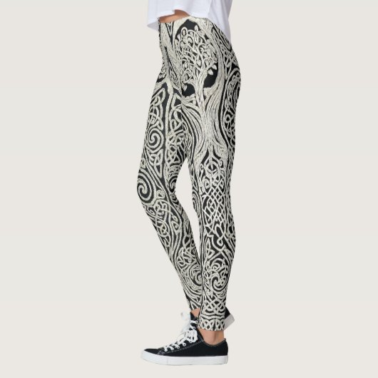 Leggings Intricate Celtic Tree of Life Knotwork Design (Gauche)