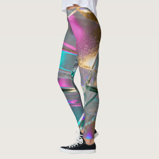 Leggings Iridescent Rainbow  - Holographic Glitter 
