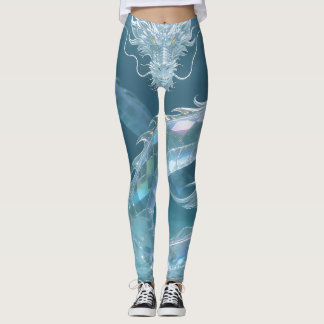 Leggings Iridescent Water Dragon Art Fantasy Dragon Design 