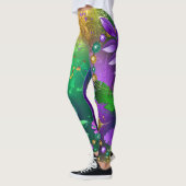 Leggings Iridescente mardi gras arrière - plan avec perles (Gauche)