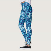 Leggings Iris de William Morris et lis, bleu d'indigo (Gauche)