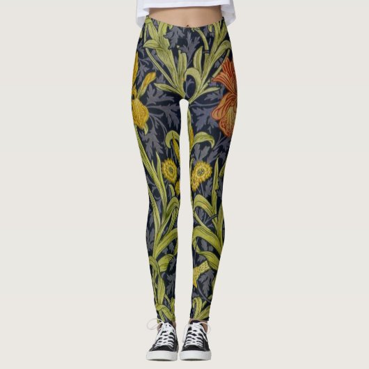 Leggings Iris Motif (par William Morris) (Devant)
