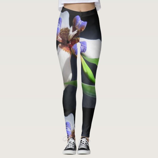 Leggings Iris Violet Et Blanc (Devant)