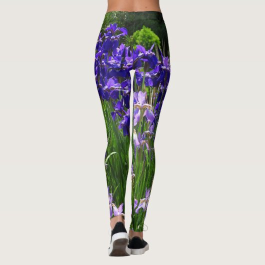 Leggings Irises tons violet et vert (Dos)