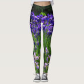 Leggings Irises tons violet et vert (Devant)