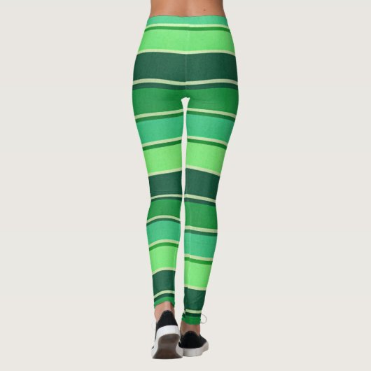 Leggings Irish Green Stripe Patern St Patrick's Day (Dos)