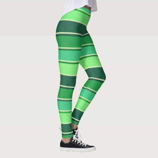 Leggings Irish Green Stripe Patern St Patrick's Day (Droite)