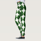 Leggings Irlandais St. Patricks Day Four Leaf Clovers (Gauche)