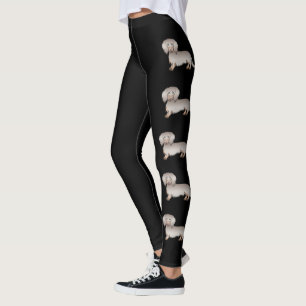 Leggings Isabella et Tan Longue Chevelure Chiens de Dessin