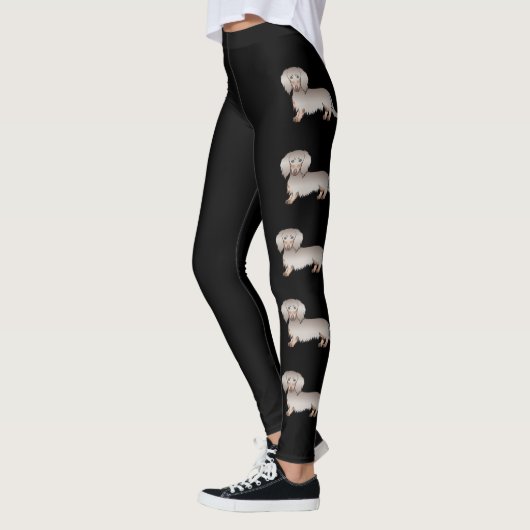 Leggings Isabella et Tan Longue Chevelure Chiens de Dessin (Gauche)