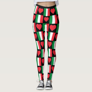 Leggings Italie Drapeau Coeur Motif mignon Patriotique Ital