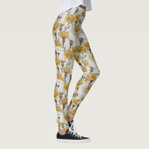 Leggings Ivoire Et Or Haltérophilie Œillet Esthétique