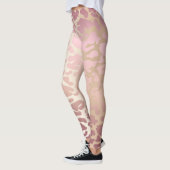 Leggings Ivoire, or Rose et pattes de femme rose (Gauche)