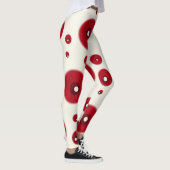 Leggings Ivory Red Dots Funky Whimsical Circle Pattern (Droite)