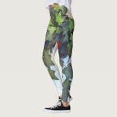 Leggings Ivy vert avec baies rouges (Gauche)