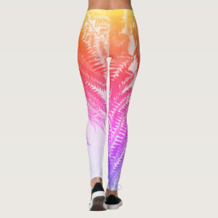 Leggings Jacaranda Arbre Feuille Arc-en-ciel Couleurs Leggi