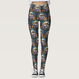 Leggings Jack Russell Chiens Citrouille Halloween Drôle