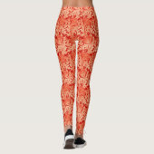 Leggings Jacobean Flower Damask, Mandarin et orange clair (Dos)