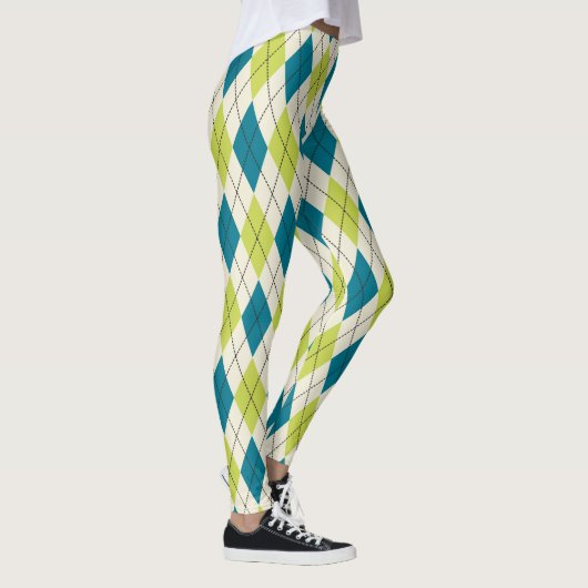 Leggings Jacquard bleu et vert (Droite)