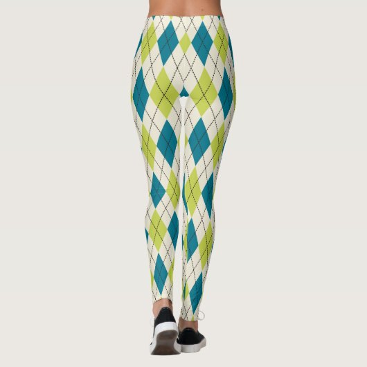 Leggings Jacquard bleu et vert (Dos)