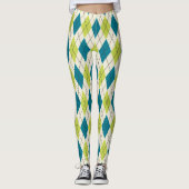 Leggings Jacquard bleu et vert (Devant)