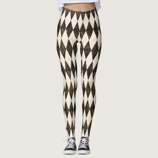 Leggings Jacquard Diamond Arlequin Arlequin Noir Classique (Devant)