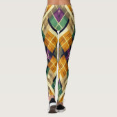 Leggings Jacquard Mardi Gras jaune violet vert (Dos)