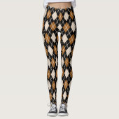 Leggings Jacquard Motif noir et Brown sans couture (Devant)