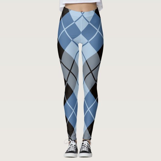 Leggings Jacquard noir bleu (Devant)